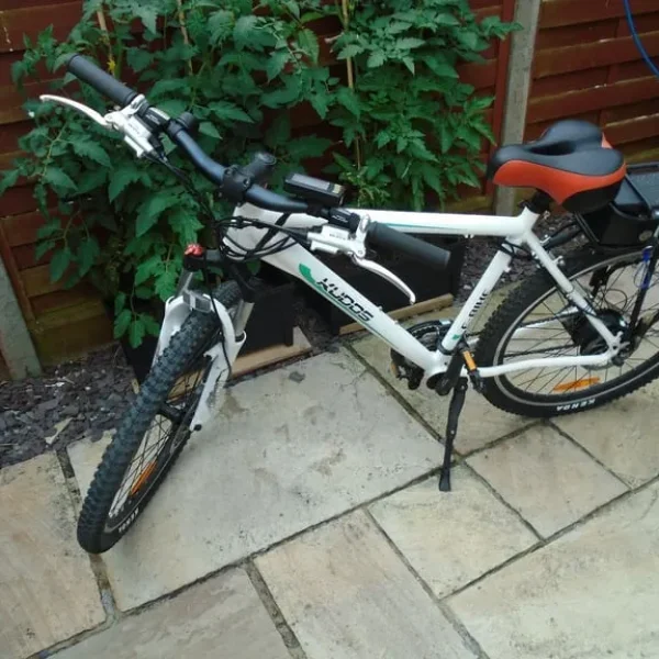 24 speed mountain bike with electric assist and disc brakes