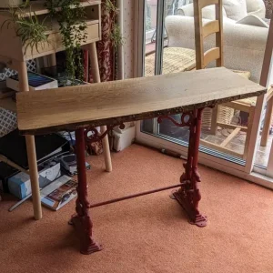 Table from old sewing machine base
