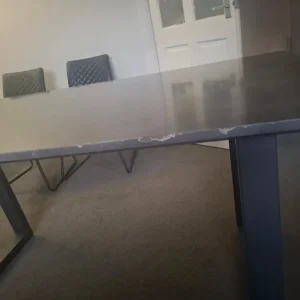 6 seater dining table with 4 chairs and 1 bench chair - Image 7