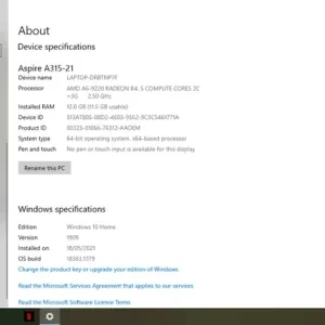 Acer Aspire A315-21 AMD laptop - Image 6
