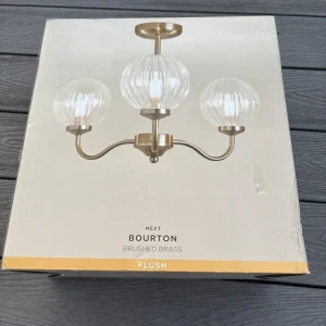 Next Brass Bourton 3 Light Flush Ceiling Light
