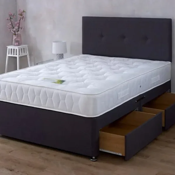 Small double divan bed with mattress