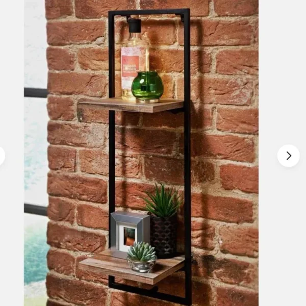 Tromso 2 Tier Narrow Black Shelf x 2