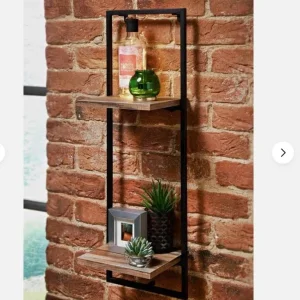 Tromso 2 Tier Narrow Black Shelf x 2