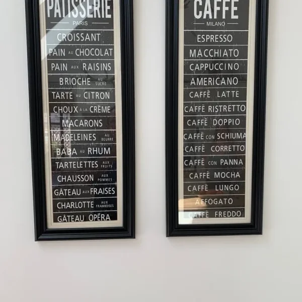 Pair large vintage style cafe prints