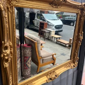 Gilt Framed Mirror with Bevelled Glass and Ornate Detail - Image 2