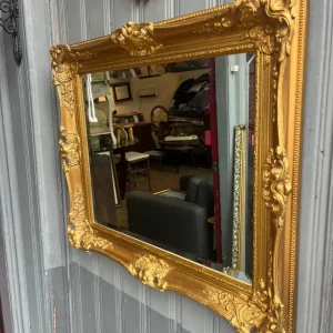 Gilt Framed Mirror with Bevelled Glass and Ornate Detail