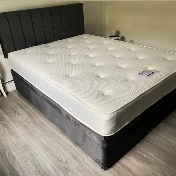Double divan bed with mattress – ready to use, no assembly