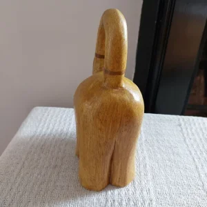 Carved Solid Wood Cat Sculpture - Image 6