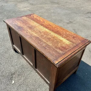 Antique Oak Panelled Blanket Chest - Image 6
