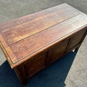 Antique Oak Panelled Blanket Chest - Image 7