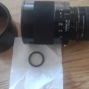 Tameron SP 500mm lens hood and end caps with adaptail 2 and 2x converters for canon ef