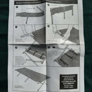 Aluminium Frame Folding Camping Bed with Carry Bag and Instructions - Image 6