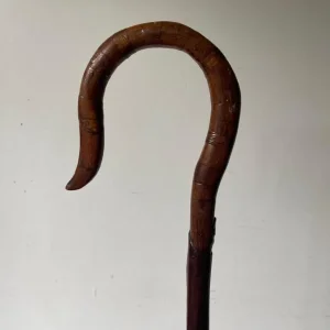 Antique Wooden Shepherd’s Crook Walking Stick - Image 4