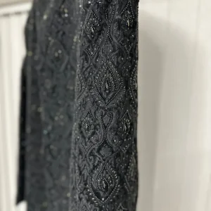 Mens Black Sherwani with Embroidery Set - Image 2