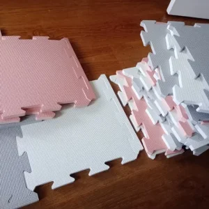 Foam Tile Playmat - Pink/Grey/White - Image 2
