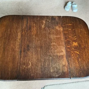 Antique Oak Barley Twist Drop Leaf Wheeled Tea Trolley - Image 5