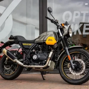 Royal Enfield Scram 411 Metallic Grey with Yellow Accents