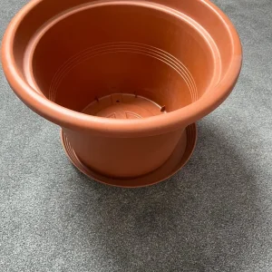 Pot with lid, terracotta effect - Image 2
