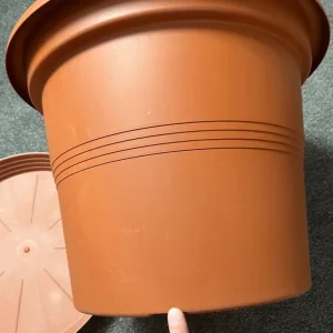 Pot with lid, terracotta effect - Image 5