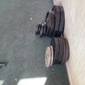 7ft Olympic bar, ez bar, 100kg plates, Mirafit bench - Image 3