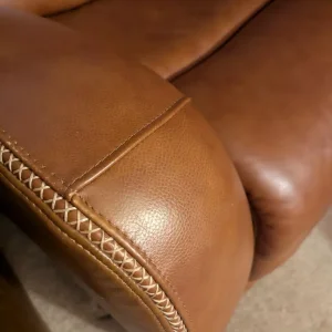 Italian Leather Sofa Chair - Image 2