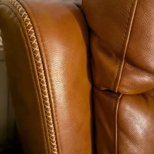 Italian Leather Sofa Chair - Image 4