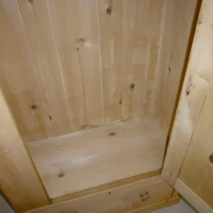 REAL ANTIQUE PINE SINGLE WARDROBE - Image 5