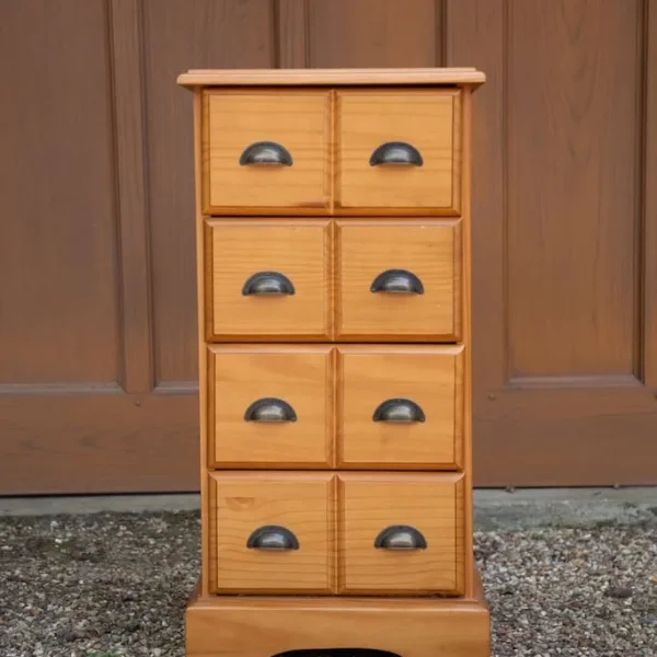 Pine Wood 4-Drawer Storage Unit – 1970s–1980s