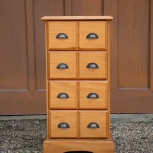 Pine Wood 4-Drawer Storage Unit – 1970s–1980s