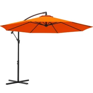 Outsunny 3m Garden Banana Parasol with Crank Handle - Image 2