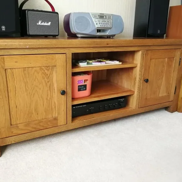 Solid Oak TV Unit Cabinet