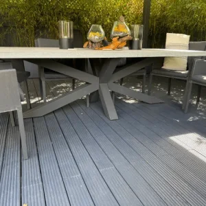Life Timor Outdoor Dining Table 6 Seat – Grey Teak and Aluminium - Image 5