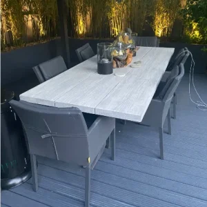 Life Timor Outdoor Dining Table 6 Seat – Grey Teak and Aluminium - Image 8
