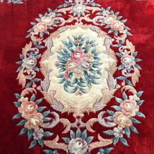 Lovely Large Chinese Wool Rug, Red & Cream, 10 x 8 - Image 2