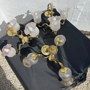Antique ceiling lights, set of 3 - Image 2