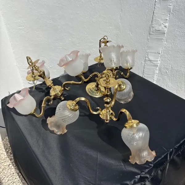 Antique ceiling lights, set of 3