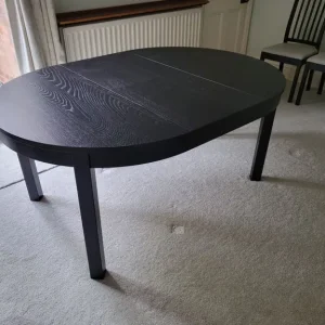 Ikea Black Round Bjursta Extending Table - Image 3