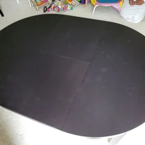 Ikea Black Round Bjursta Extending Table - Image 5