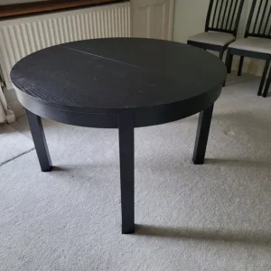 Ikea Black Round Bjursta Extending Table