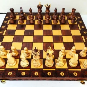 CHESS SET AMBASSADOR LUXURY WOOD CABINET BOXED SET - Image 4