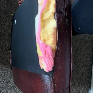 Chesterfield wing back chair ox blood colour - Image 7