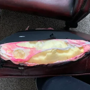 Chesterfield wing back chair ox blood colour - Image 8