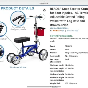 Knee Scooter with rear suspension spring - Image 5