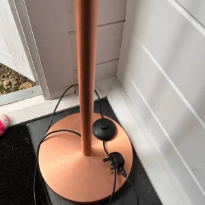 Rose Gold Floor Lamp with Blue and Orange Shade - Image 2