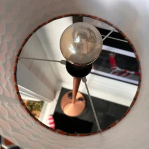 Rose Gold Floor Lamp with Blue and Orange Shade - Image 4