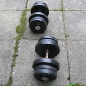 2 Dumbbells with removable plates . Total weight of plates is 40kg - Image 2