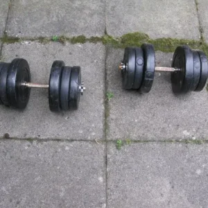 2 Dumbbells with removable plates . Total weight of plates is 40kg