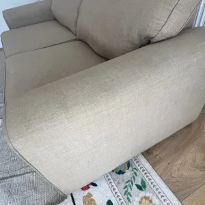 Comfy beige three-seater sofa - Image 3