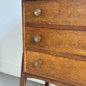 Vintage Chest of 3 Drawers with Brass Handles - Image 7